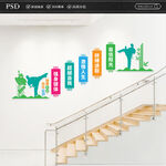 跆拳道楼梯文化墙