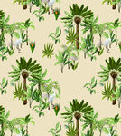 热带植物水彩无缝图案 服装 