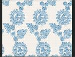 蓝白花卉图案布料纹理