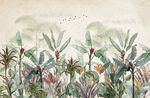 水彩手绘美式热带动植物乐园 