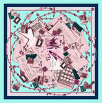 复古风印花丝巾