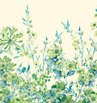 清新绿植水彩画