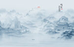 山水意境中国风水墨画