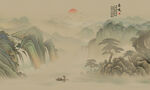 新中式水墨山水画