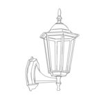 简约线条壁灯设计图 矢量图