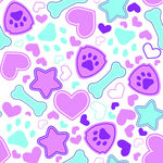 梦幻紫色爱心星星图案背景