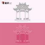 中式古典凉亭寄澜亭