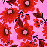 粉色背景上的艳丽花卉图案