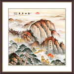 五岳独尊泰山日出山水画