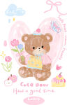 小熊送花贺卡