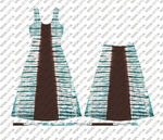 条纹拼接连衣裙设计图