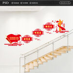 党建楼梯文化墙