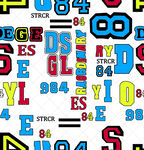 多彩数字字母图案背景