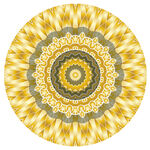 金色圆形曼陀罗花纹图案