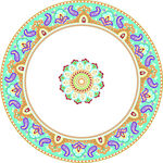 多彩圆形民族风装饰图案