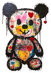 多彩涂鸦爱心熊猫玩偶