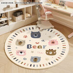 卡通可爱小熊儿童房地毯圆形地垫