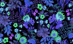 梦幻蓝紫花卉图案背景
