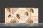 米色花卉婚礼背景设计