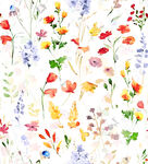 水彩绘多彩野花图案