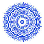 蓝色精美圆形花纹图案
