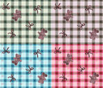 多彩格子花卉图案背景