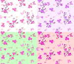 梦幻花卉渐变背景图案