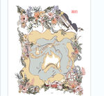 复古花卉手绘花