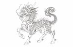 麒麟线稿图