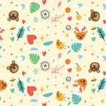 多彩卡通图案背景纹理