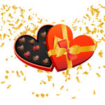 心形巧克力礼盒甜蜜氛围