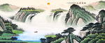 山水画卷中的壮丽自然景观