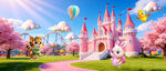 粉色卡通城堡