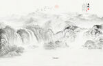 山水水墨山水