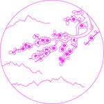 梅花线条 矢量图