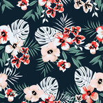 热带花卉植物图案背景