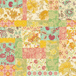 多彩花卉拼接图案背景