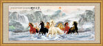 八马图壁画 八骏图挂画