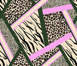 豹纹斑马纹拼接时尚图案