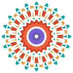 多彩几何圆形曼陀罗图案