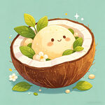 可爱椰子宝宝插画