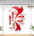 竖版不忘初心牢记使命党建文化墙