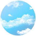 圆形蓝天云朵景色