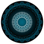 圆形蓝色轻奢花纹