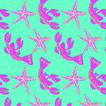 海鱼海星图案的多彩背景