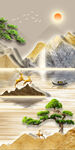 中式山水意境国画风景