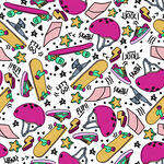 多彩卡通运动元素图案