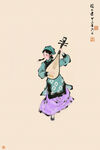满族舞蹈服饰装饰画