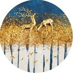 圆形麋鹿装饰画