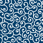 蓝底白色螺旋花纹图案